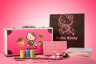 GIFT41 土城店 市伊瓏屋 機場限定 旅行 Hello Kitty 麻將 粉紅色 頭筒仔 蝴蝶結索仔 免出國