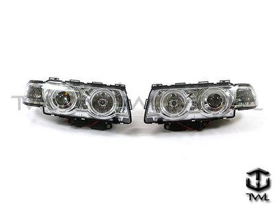 《※台灣之光※》全新BMW E38 99 00 01 02年小改款專用晶鑽魚眼光圈大燈組 頭燈 無馬達版本