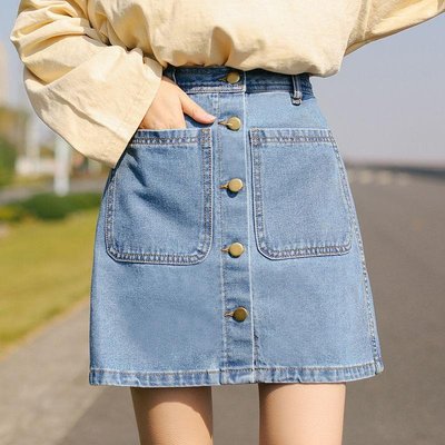 奢衣著-女生衣著 2022新款 韓版 夏季 高腰 牛仔 短裙-質量保證