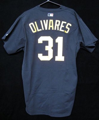 2002 MLB  海盜隊 #31 OLIVARES GAME USED BP JERSEY SIZE:50