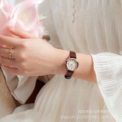 新款手錶女 百搭手錶女JULIUS聚利時復古氣質輕奢日歷防水石英錶皮帶手錶女士 JA-1404