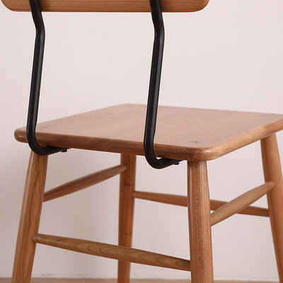 家用巧克力餐椅實木書桌椅櫻桃木白橡木木北歐凳子餐桌椅子 自行安裝