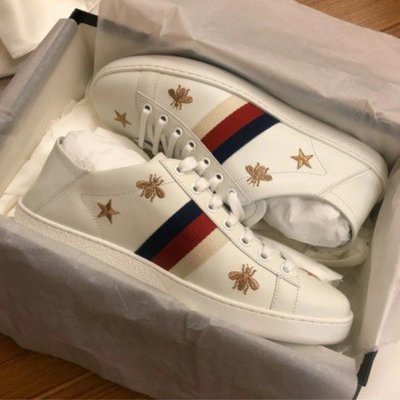 Gucci 498205 Ace Sneaker With Bees And Stars 白色蜜蜂星星運動鞋