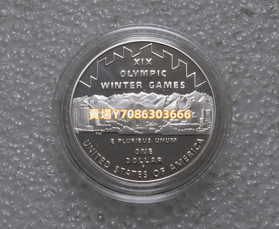 美國2002年1元 鹽城湖冬奧 精致紀念銀幣 銀幣 紀念幣 錢幣【悠然居】1426