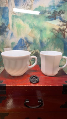 【二手】法國弓箭手arcopal 奶玻璃咖啡杯摩卡杯 日本回流 陶瓷 茶杯【微淵古董齋】-961