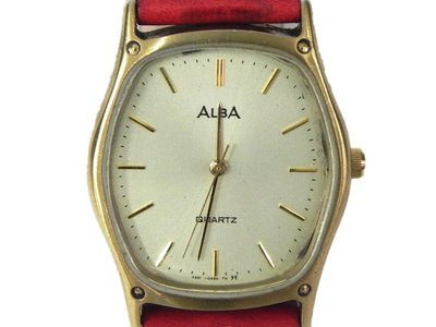時尚錶 [ALBA-580320] 雅柏 酒桶型 石英男錶 -- [金錶面]