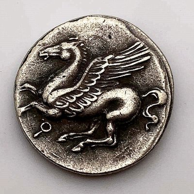 特價！希臘仿古銅舊銀天使飛馬浮雕異形紀念章 收藏20mm銅銀硬幣紀念幣