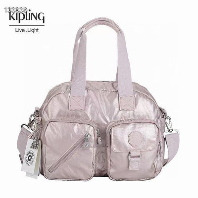 小Z代購#Kipling 猴子包 玫瑰粉 多夾層拉鍊款輕量手提肩背斜背包  防水