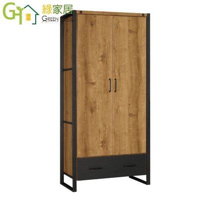 【綠家居】艾亞倫 時尚2.9尺二門衣櫃/收納櫃