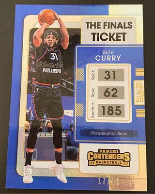 2021-22 Panini Contenders The Finals Ticket #57 Seth Curry 17/49