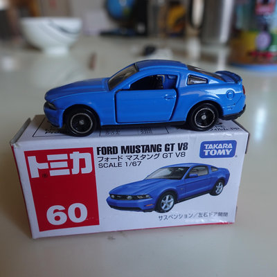 中古良品 多美小汽車Tomica No.60福特野馬Mustang GT V8藍色絕版