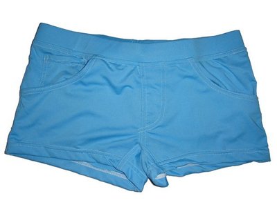 A-PO小舖 運動四角泳褲 牛仔風口袋 水藍色 M號 國外進口 全新品 特價 159