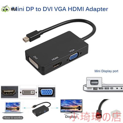 迷你顯示端口Thunderbolt至MacBook Pro Mac Air的HDMI VGA DVI適配器 全店滿400元發貨 小琦琦の店