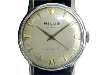 [專業模型] 機械錶 [MILUS 14002]  MILUS 美力士 手上鍊古董錶[17石][米白面]