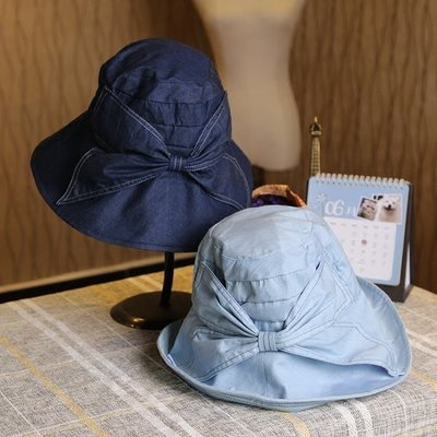 日本抗UV防紫外線遮陽帽 日本防曬帽 蝴蝶結圖案 可折疊 日本帽子 防曬漁夫帽 特價品 售完為止