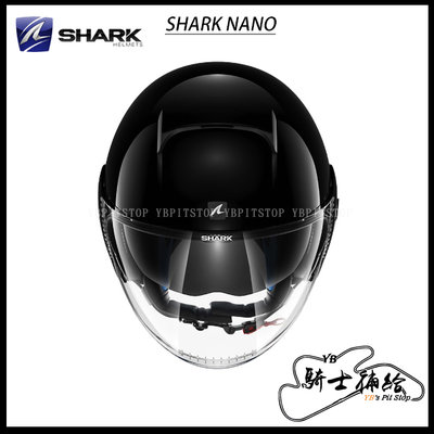 ⚠YB騎士補給⚠ SHARK NANO BLANK 素色 亮黑 BLK 半罩 3/4 安全帽 內墨片 眼鏡溝 通勤
