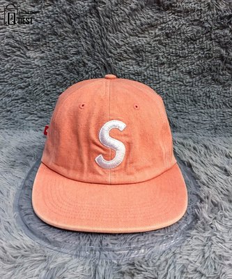 【QUEST】SUPREME 2016 SUEDE S LOGO 6 PANEL 麂皮 五分割帽 刺繡 皮革 粉紅 橘色