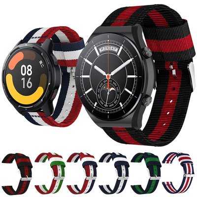 XIAOMI 適用於小米手錶 S1 有源尼龍運動錶帶更換錶帶條紋手鍊 22mm MI 手錶帶顏色 2