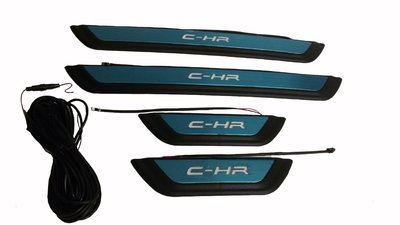 CHR 17C-HR專用改裝外置門檻條藍燈 外迎賓踏板 LED外門檻條 高品質