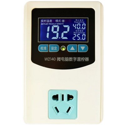 現貨熱銷-W2140A智能數顯電子溫控儀鍋爐開關可調溫度控制插座孵化地暖0.1滿仟免運
