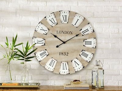 美學空間《英國進口-英倫鄉村風格實木超巨大尺寸時鐘 掛鐘 復古仿舊造型鐘》