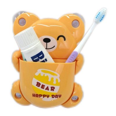 小熊吸盤牙刷架 吸盤式造型牙刷架 牙刷掛/牙刷伴侶/牙刷座【DL245】☆久林批發☆