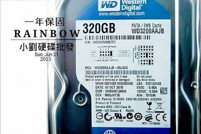 保固12 個月【小劉硬碟批發】全新的 WD 3.5吋 320G IDE 電腦硬碟