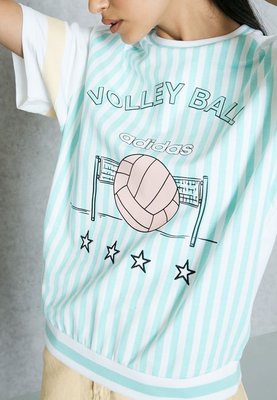 [歐鉉]ADIDAS ORIGINALS VOLLEY BALL 排球 馬卡龍 綠色 短TEE 女生 BJ8226