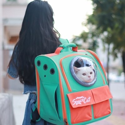 太空喵寵物包貓包貓背包艙狗帆布書包攜帶便攜雙肩貓咪外出大容量~特價