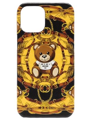 【折扣預購】21秋冬Moschino Teddy Bear iPhone 12 Pro Max手機殼 金黃色鍊條泰迪熊