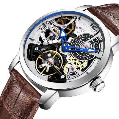 【飾碧得】瑞士高檔AILANG艾浪品牌男士手錶機械表全自動精鋼鏤空防水運動男表2019新款AL-6811