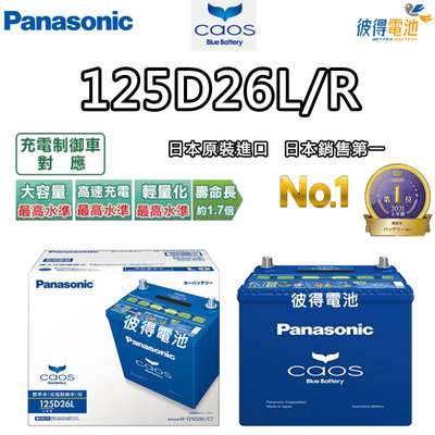 【彼得電池】國際牌Panasonic 125D26L 125D26R CAOS 充電制御電瓶 銀合金 免保養 日本製造