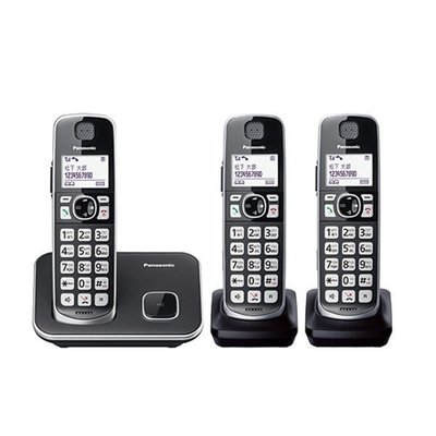 【通訊達人】【附發票】國際牌 Panasonic KX-TGE613 TW DECT數位無線電話3手機_黑色_✰