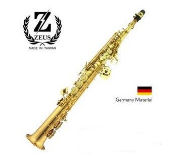 Zeus 宙斯 頂級德國銅製-高音Soprano 薩克斯風（型號：Z-S602L）高音-原銅薩克斯風（SAX）