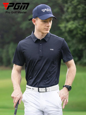 PGM 高爾夫服裝男裝短袖t恤運動上衣夏季衣服polo衫透氣