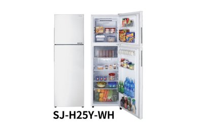 ￼夏普 253公升 變頻雙門冰箱 SJ-H25Y-WH W137098 (COSCO代購)