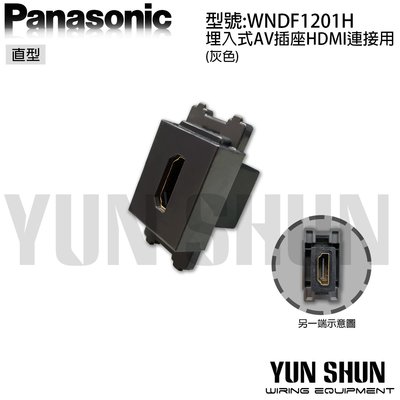 【水電材料便利購】國際牌 埋入式 AV插座 HDMI 連接用 直型 WNDF 1201 H 灰色 (單品) 影音插座