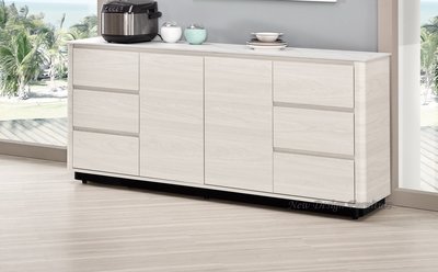 【N D Furniture】台南在地家具-刷白木紋木心板180cm六尺岩板餐櫃MC