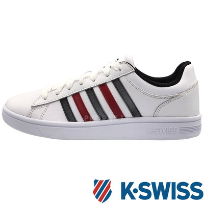 K-SWISS 96154-149 白×黑×紅 Court Winston 3D線條休閒運動鞋【男女同款】157K