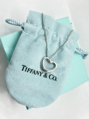 ~~趴趴小舖~~極新正品Tiffany &amp;Co Elsa Peretti Open Heart愛心項鍊2406141111