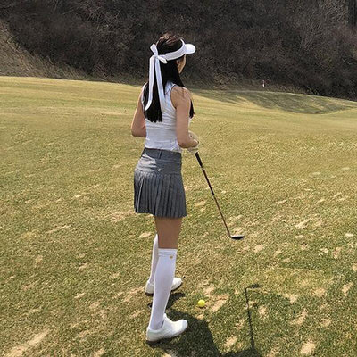 618高爾夫球襪 韓版高爾夫女配件四季無頂球帽防曬白帽子長簷帽子正版長筒襪子 LT 高爾夫球帽