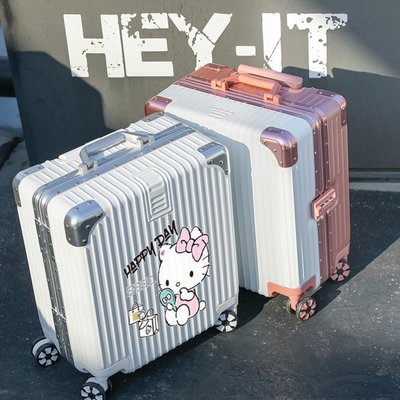 學生行李箱女18寸兒童小型登機旅行箱高顏值網紅輕便鋁框密碼箱包