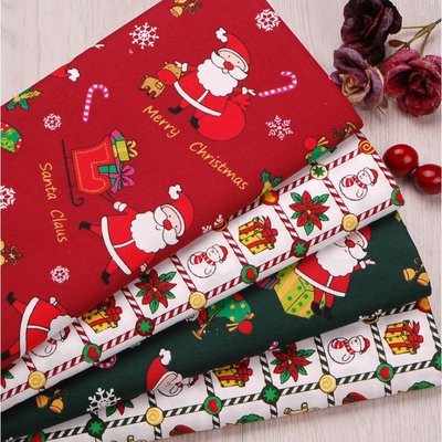 【歡祝聖誕】10件裝耶誕系列印花棉布 DIY手工包裝裝飾布 耶誕家居裝飾品 耶誕快樂房間裝飾配件-麥德好服裝包包