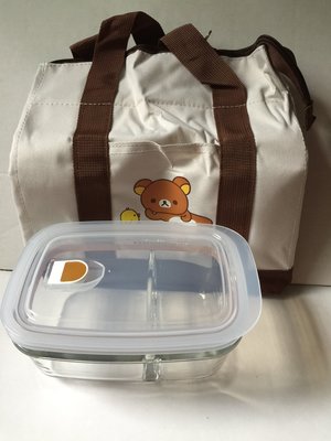 Rilakkuma 拉拉熊 多功能餐盒 玻璃分隔 便當盒 保鮮盒 保溫袋