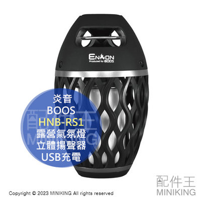 日本代購 BOOS 炎音 HNB-RS1 露營氣氛燈 露營燈 火焰燈 立體揚聲器 防水 USB充電 附掛勾