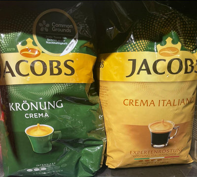 4/7前 一次同口味買2包 單包599德國Jacobs 義式咖啡豆1kg 或 奶香咖啡豆1kg