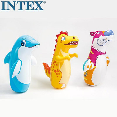 水上設備 游泳 INTEX44669動物不倒翁 兒童充氣玩具拳擊散打沙袋 3D益智玩具