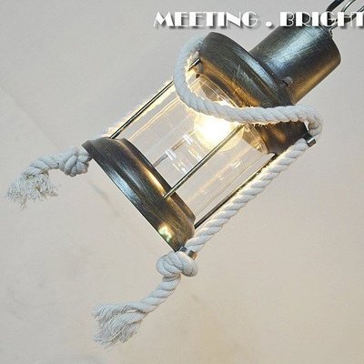促銷打折 遇見?光^--------^ AD725 吊燈類 中式經典款 復古 麻繩馬燈油燈+透明玻璃單燈吊燈