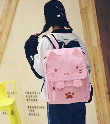 【♥豪美親子♥】貓咪圖案後背包/書包/休閒後背包/旅行包