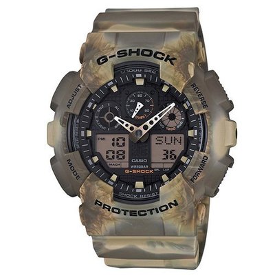 G-SHOCK 收藏首選-迷彩風格新設計休閒錶(GA-100MM-5ADR)大地棕/51.2mm